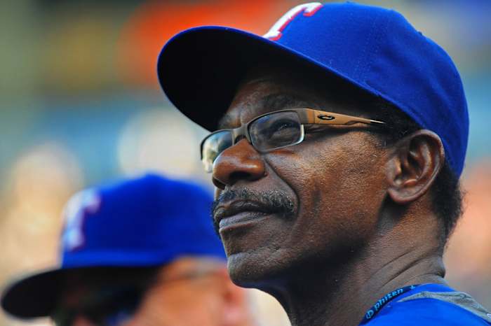 Jun. 18, 2008; Arlington, TX, USA; Texas Rangers manager Ron Washington against the Atlanta Braves at the Rangers Ballpark. Mandatory Credit: Mark J. Rebilas-USA TODAY Sports